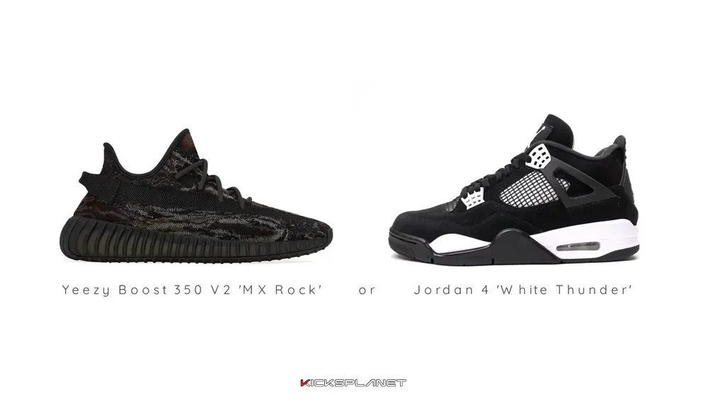 Jordan 4 'White Thunder' or Yeezy Boost 350 V2 'MX Rock'